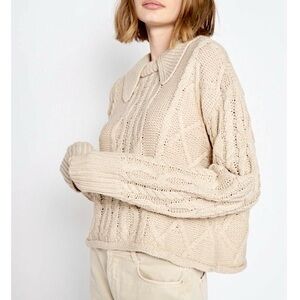 En Saison Cream Cable Knit Sweater